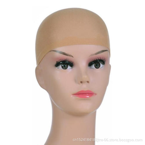 low cost spandex brown delux nude stocking wigcap, half wigcap for wig make